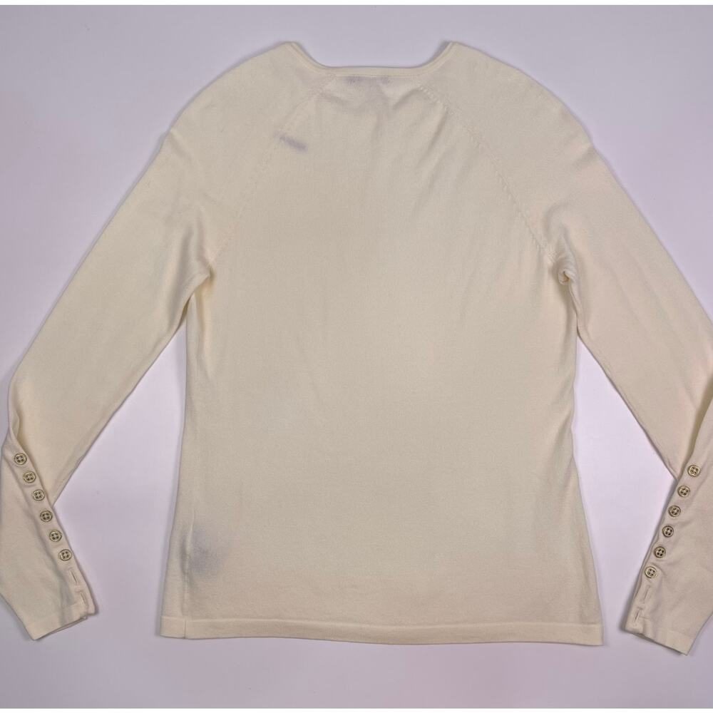 J. McLaughlin Ivory Long Sleeve Button Cuff Top Size S - Picture 2 of 10